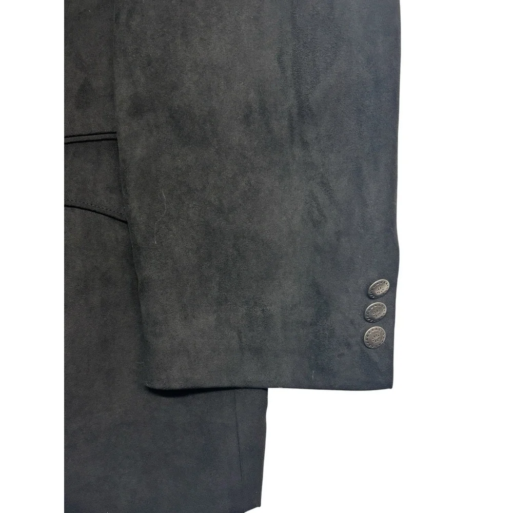Black Western 46R Blazer Jacket Sport Suit Coat Microfiber Faux Suede‎ Cowboy